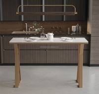 Table de bar moderne Meuble dessus en marbre Rectangle métal industriel Bistro Bar Table d'événement Table de hauteur Bar à vin