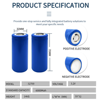 Cellule de batterie Lifepo4 32700 3.2V 6000mAh 6Ah Batteries lithium-ion cylindriques pour véhicule électrique