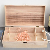 Vente en gros Boîte artisanale en bois Boîte à vin en bois Boîte d'emballage cadeau en bois faite à la main pour le vin