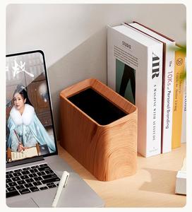 صندوق قمامة بلاستيك صغير مربع بطبقة مزدوجة ، تصميم ياباني بسيط ، سطح مكتب بدون ليش لغرفة المعيشة واقفة - Product Image 4