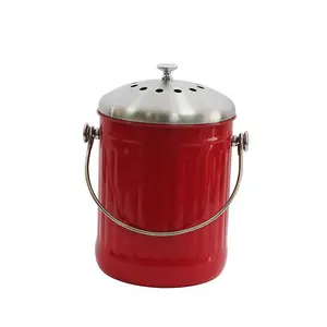 1.3 Gallon Stainless Steel Indoor Kitchen Countertop Compost Bin für Kitchen Food Waste mit Carrying Handle