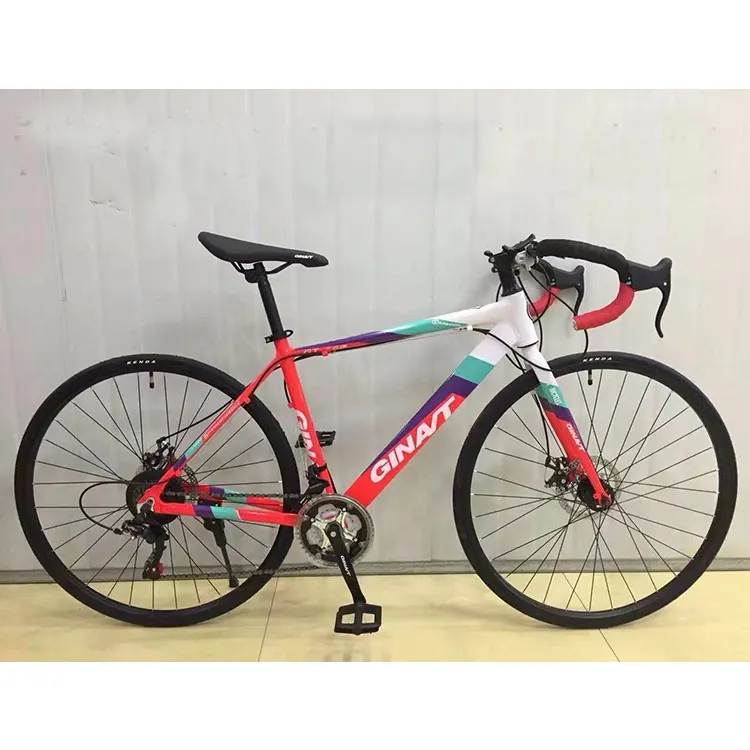 2021new road bike 700C complete carbon roadbikes high quality wheel race bicycle Cheap 14 speed steel frame sport cycle for man