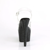 Chaussures de pole dance 17 cm, talons hauts pour strip-teaseuses, sandales sexy pour femmes, soirée, club, plateforme diamantée 7 pouces