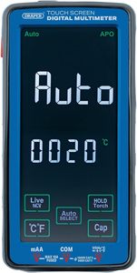 เครื่องทดสอบมัลติมิเตอร์แบบดิจิตอลหน้าจอสัมผัสขนาดใหญ่ Draper LCD รุ่น 16232 ปรับช่วงอัตโนมัติ วัดแรงดันไฟฟ้ากระแสสลับและกระแสตรง ความต้านทาน และความต่อเนื่อง - Product Image 2