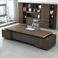 Ensemble de bureau et chaise de direction modulaire en forme de L moderne avec lampe de bureau de luxe haut de gamme pour patron