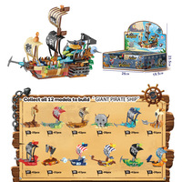 Paket Kapsul Permainan Edukatif 6/12 Jenis Model Kendaraan Serangga Hewan Bunga Mainan Bata Mikro DIY Mini Building Block