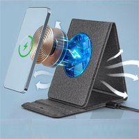 Chargeur sans fil 15W universel, support de téléphone de bureau, chargeur sans fil Qi à induction, support de chargeur pliable