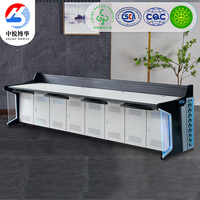 Console modulaire extensible en métal moderne pour station de surveillance, salle de contrôle, aménagement de bureau commercial, mobilier