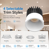 Spot encastré LED rond de 2 pouces en aluminium anti-éblouissement, dimmable TRIAC, pour hôtel et villa