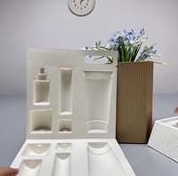 Emballage personnalisé en carton moulé en pulpe de canne à sucre, boîte cosmétique en pulpe de bagasse biodégradable, insert en papier, emballage en coquille de papier