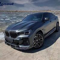 Kit de Carrocería de Fibra de Carbono Estilo LD, Parachoques Negro Brillante y Faldones Laterales para BMW X6 G06 /X6M F96 2020+