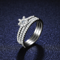 Bague de fiançailles en argent sterling 925 pour femme, moissanite 0,5 carat sertie à griffes, style géométrique classique antique, or 18 carats, vente en gros