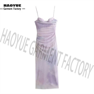 Robe <span class=keywords><strong>Midi</strong></span> en Maille Élégante Lavande Ajustée avec Bretelles Violettes pour Femme – Fabrication Personnalisée - Product Image 1