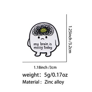 Pin de esmalte con cita: Mi cerebro está desorganizado hoy, broche, pin de solapa, insignia para mochila, accesorios de ropa, regalos de joyería divertidos - Product Image 2
