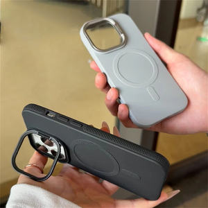 Étui de téléphone magnétique en TPU souple mat avec béquille pour appareil photo pour <span class=keywords><strong>iPhone</strong></span> Air 17 16 15 14 13 12 <span class=keywords><strong>11</strong></span> Pro Max Housse de téléphone portable - Product Image 2