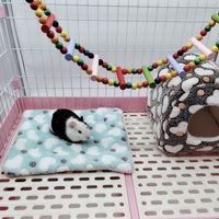 Tapis pour animaux de compagnie chaud Hamster flanelle épaissie nids coussin antidérapant doublures lapin Cage petit Animal cochon d'inde maison Hamster fournitures