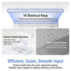 เคสคีย์บอร์ด RICHISON Magic สำหรับ iPad Pro 11/iPad Air, บลูทูธ 5.4, แทร็คแ<span class=keywords><strong>พ</strong></span><span class=keywords><strong>ด</strong></span>, คีย์บอร์<span class=keywords><strong>ด</strong></span>เรืองแสง 78 ปุ่ม, คีย์บอร์<span class=keywords><strong>ด</strong></span>อะลูมิเนียม - Product Image 6