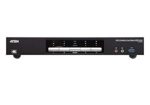 Commutateur <span class=keywords><strong>KVM</strong></span> professionnel ATEN CS1944DP 4 ports USB 3.0 4K pour <span class=keywords><strong>double</strong></span> écran avec hub intégré et audio en stock - Product Image 3