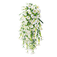Guirlande de fleurs artificielles réalistes en eucalyptus et glycine en soie pour décoration murale extérieure, jardin, maison, mariage et couronnes