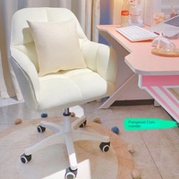 Chaise pivotante moderne et mignonne pour filles, chaise de bureau en tissu pour l'apprentissage, pour la maison, la chambre à coucher, le salon, l'hôtel, le dortoir