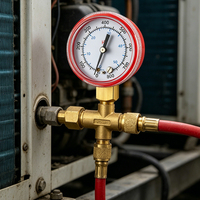 Industrial Refrigerant Gauges 0-800psi Range Copper Alloy Connection Axial Radial Mount for HVAC Pipeline Systems