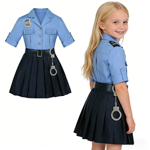Nouvelle conception de costume de cosplay de policier pour enfants, déguisement de fête pour filles, uniformes de police pour carnaval, costumes pour la Journée <span class=keywords><strong>des</strong></span> carrières - Product Image 6