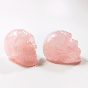Roche de crâne en cristal de quartz <span class=keywords><strong>rose</strong></span> sculpté à la main, 2 pouces, meilleure qualité, pour la guérison - Product Image 4