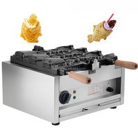 Gaufrier de poisson à la crème glacée coréenne électrique à usage commercial/Machine à gaufres Taiyaki de Type poisson à bouche ouverte japonaise