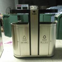 Classification de l'utilisation en extérieur Panier en acier inoxydable Poubelle de séparation des déchets pour l'extérieur avec couvercle Poubelle en métal pour aliments