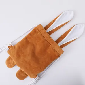 Bolsa de Pascua personalizada para niños, mochila con decoración de Orejas de conejo, bolsa de cordón de cola de algodón