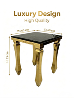 Ensemble de table et chaises de salle à manger modernes pour 4 personnes, structure en acier inoxydable, plateau en marbre/verre, pour café, hôtel, salon