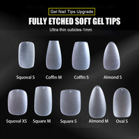 MyBeautyNails 15 tailles 1mm cuticules pré-gravées polies limées cercueil en amande ovale carré Stiletto Gel doux pointes d'ongles couverture complète