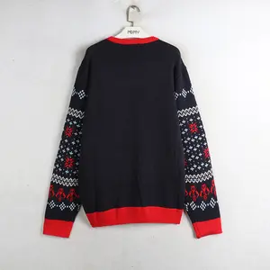 Wholesale Winter Knitted Unisex Funny Knitwear Custom Wool Cotton Pullover Family Ugly Mens Christmas Sweater