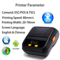Poche petite imprimante de billets thermique portable Portable B80B économique Mini imprimante d'étiquettes de reçus sans fil Usb dent bleue