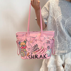 Nuova Borsa a Tracolla in PU con Graffiti, Tendenza Streetwear, Grande Capacità, Personalizzata, alla Moda, Borsa Tote Quadrata Orizzontale - Product Image 1