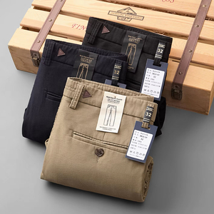 Nouveau printemps pantalons décontractés jambe droite à la mode et polyvalent haut <span class=keywords><strong>de</strong></span> gamme <span class=keywords><strong>classique</strong></span> affaires drapé pantalons pour hommes - Product Image 1