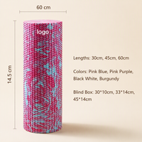 Rouleau en mousse EVA 45x14cm, rouleau de massage hexagonal à picots pour soulager les muscles, yoga, fitness, rose, violet, bleu, multicolore
