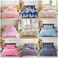 Parure de lit florale en polyester doux, ensemble de housse de couette à motifs floraux variés, draps et taies d'oreiller doux pour la peau, fournitures textiles pour la maison