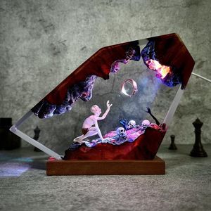 Anneau de Pouvoir de <span class=keywords><strong>Gollum</strong></span> en Résine Lumineuse, Anneau du Seigneur des Ténèbres, Monde Fantastique, Veilleuse, Cadeau d'Halloween - Product Image 6