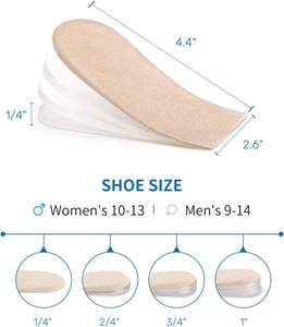 Inserts de levage de chaussures orthopédiques réglables, semelles d'augmentation de la hauteur, inserts de talons de chaussures en gel de 1/4 "à 1" pour une différence de longueur de jambe - Product Image 3