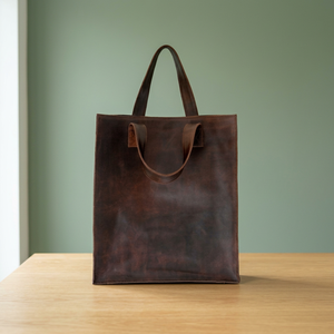 Sac à bandoulière souple et grand format en cuir de buffle véritable, résistant à l'eau, pour femme, idéal pour le pique-nique, le camping, les voyages et le shopping - Product Image 1