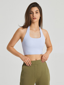 Soutien-gorge de sport sexy de style européen et américain pour femmes Nouveau bustier tubulaire à col licou avec froncement en nylon pour l'exercice d'été - Product Image 4