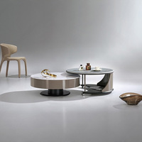 Ensemble de tables basses modernes en marbre et métal pour salon, mobilier de haute qualité, style luxe léger, table à thé pour canapé