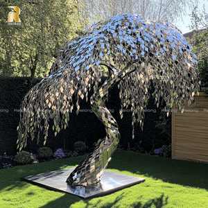 Sculpture en <span class=keywords><strong>saule</strong></span> abstraite personnalisée en acier inoxydable d'art moderne pour la décoration extérieure - Product Image 2