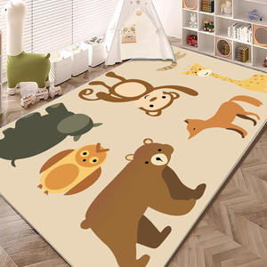 Alfombra infantil con estampado de animales, rectangular, antideslizante, de dibujos animados, para el cuarto de los niños, dormitorio o área de juegos. - Product Image 5
