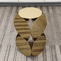 Table d'appoint ronde en acier inoxydable argenté avec finition dorée, design unique, mobilier moderne pour la maison, table d'angle pour canapé, pour hôtel