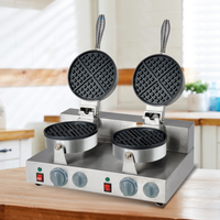 Gaufrier rond à Double tête antiadhésif Gaufrier belge Électrique Mini gaufrier commercial en nid d'abeille Double