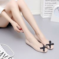 Chaussures plates pour femmes noires, chaussures à nœud pour femmes en gros