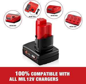 <span class=keywords><strong>12V</strong></span> M12 <span class=keywords><strong>5.0Ah</strong></span> 6.0Ah аккумуляторная батарея для электроинструмента сменный литий-ионный аккумулятор M12B 48-11-2440 48-11-2402 48-11-2460 - Product Image 3