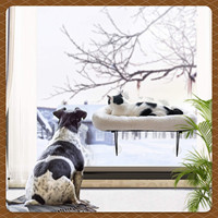 Perchoir de fenêtre pour chat-100% métal soutenu par le bas-livré avec un lit chaud et spacieux pour animaux de compagnie-hamac de fenêtre pour chats pour grands chats et Kit